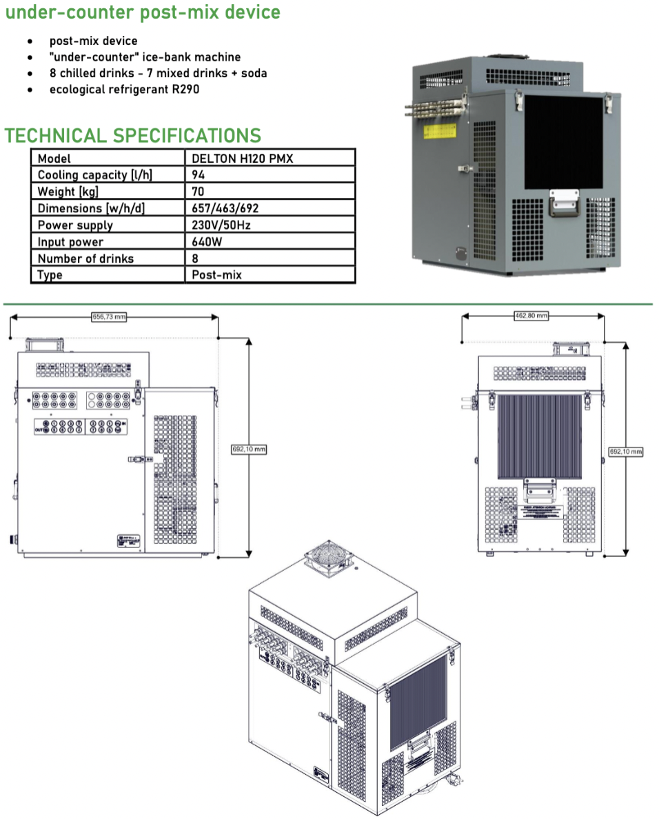Karbonator H120 PX — Technische Zeichnung